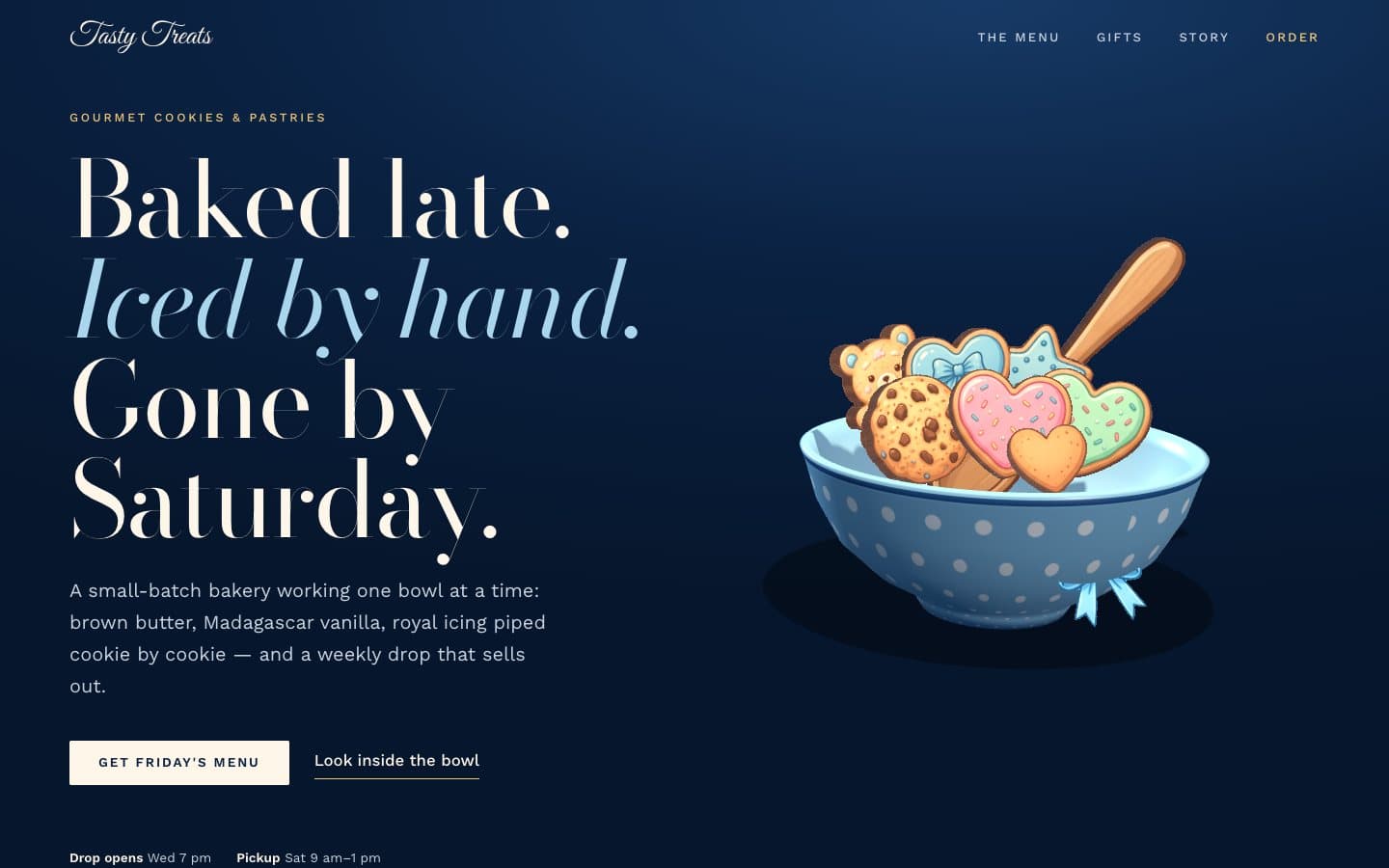 Midnight Bowl website concept preview